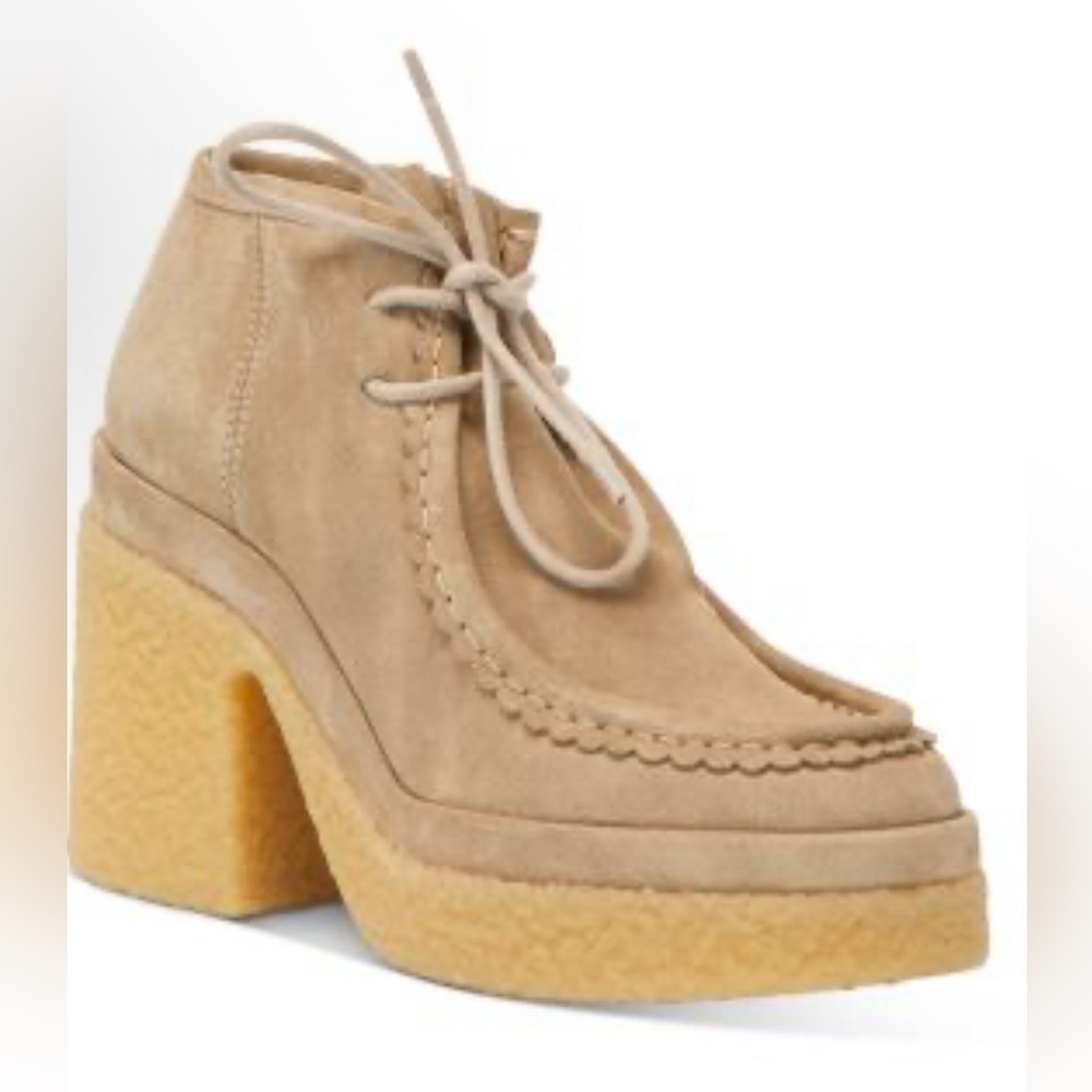 Chloé Women's Jamie Platform Ankle Booties in Taupe Size 40 New